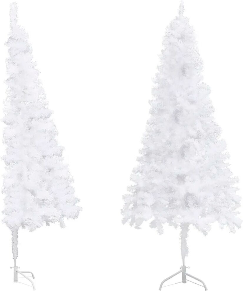 vidaXL Sapin de Noël artificiel d'angle Blanc 150 cm PVC