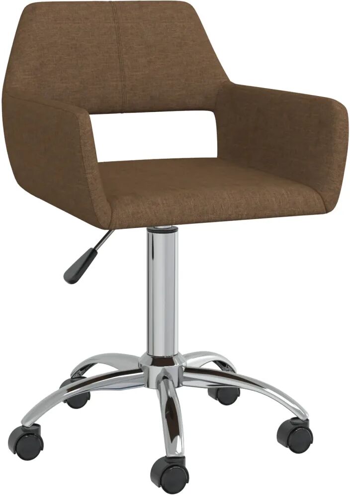 vidaXL Chaise pivotante de bureau Marron Tissu