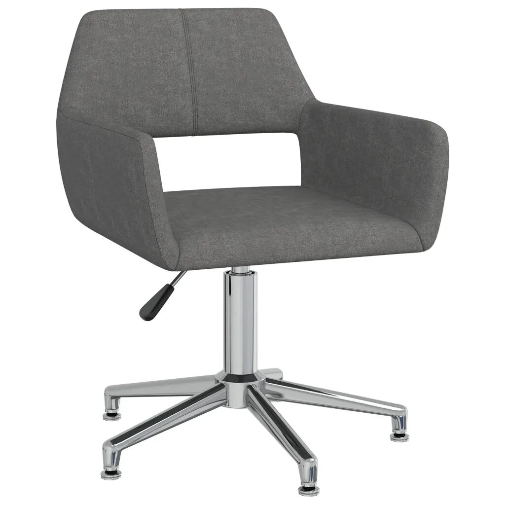 vidaXL Chaise pivotante de bureau Gris foncé Tissu