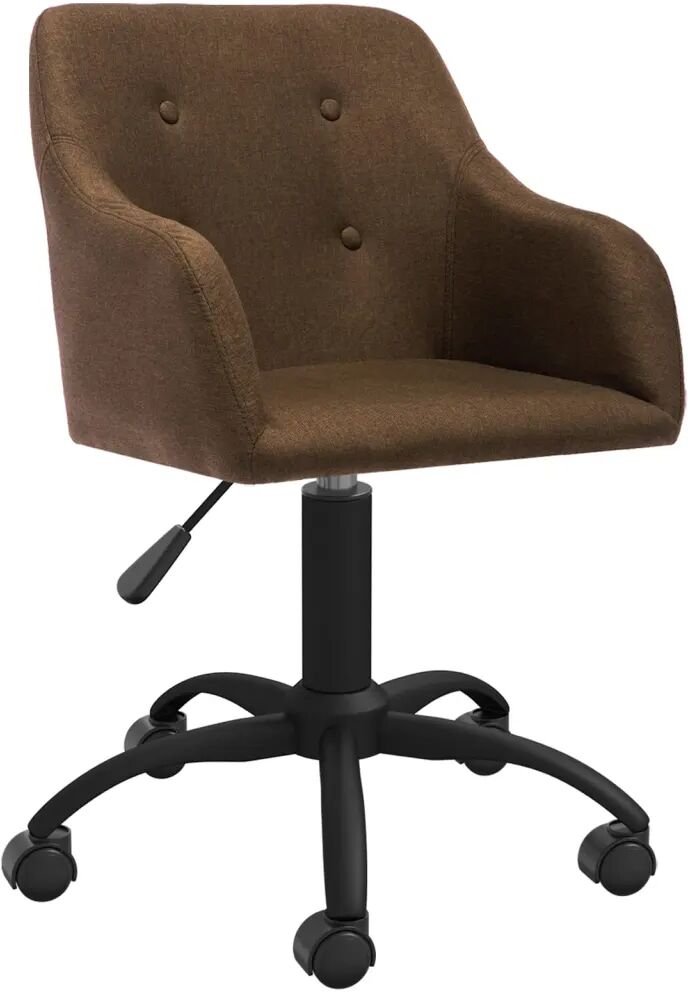 vidaXL Chaise pivotante de bureau Marron Tissu