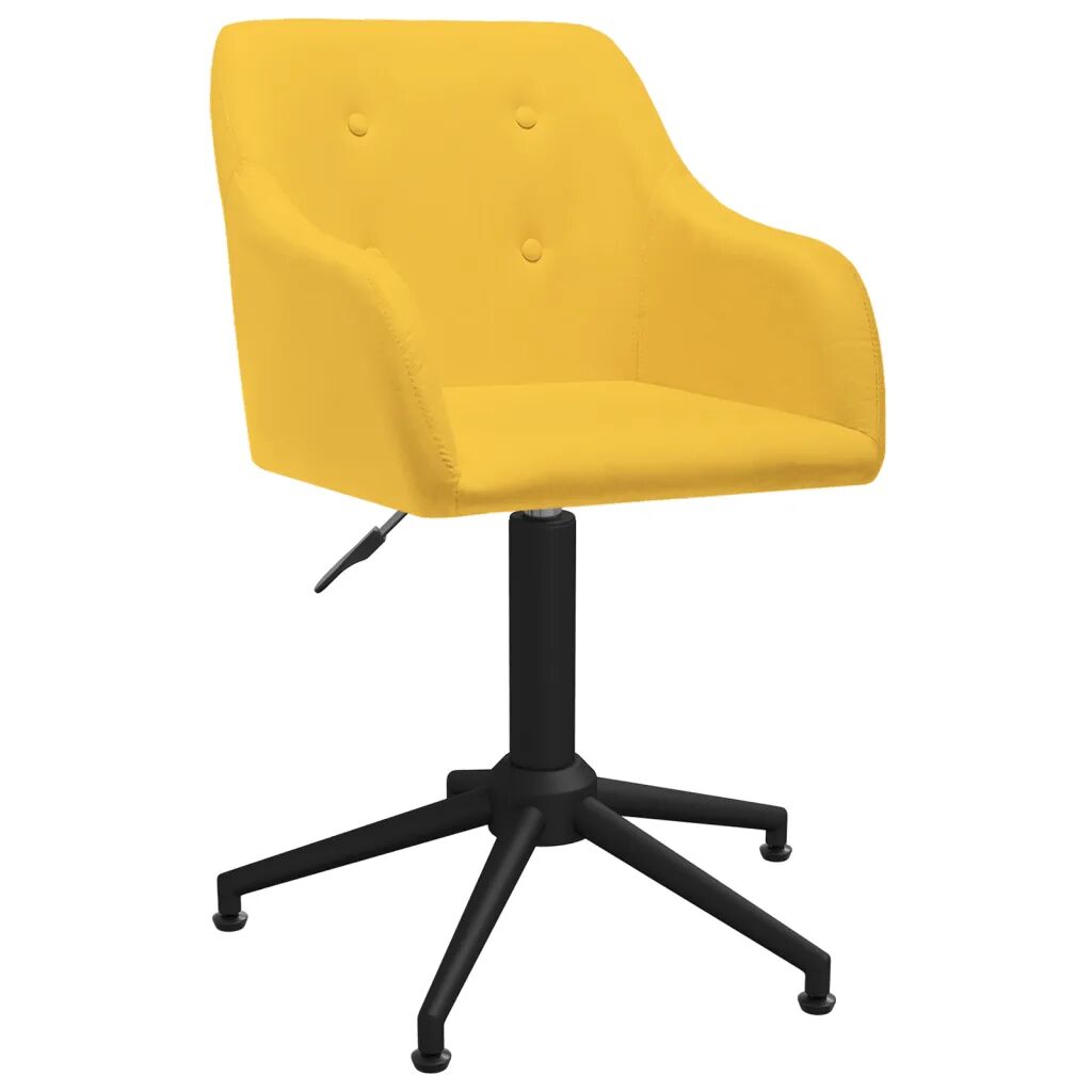 vidaXL Chaise pivotante de bureau Jaune Tissu