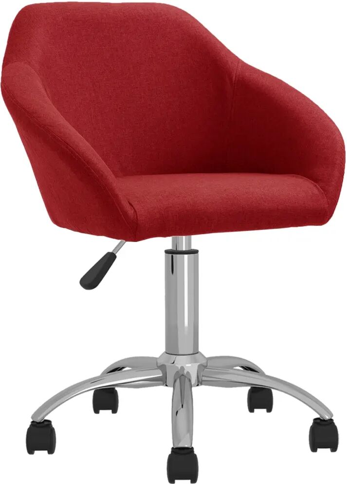 vidaXL Chaise pivotante de bureau Rouge bordeaux Tissu