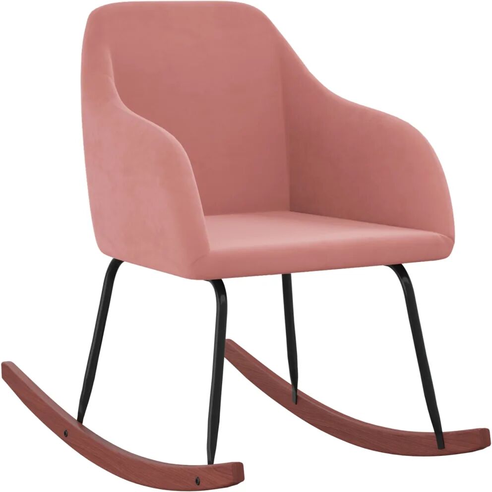 vidaXL Chaise à bascule Rose Velours