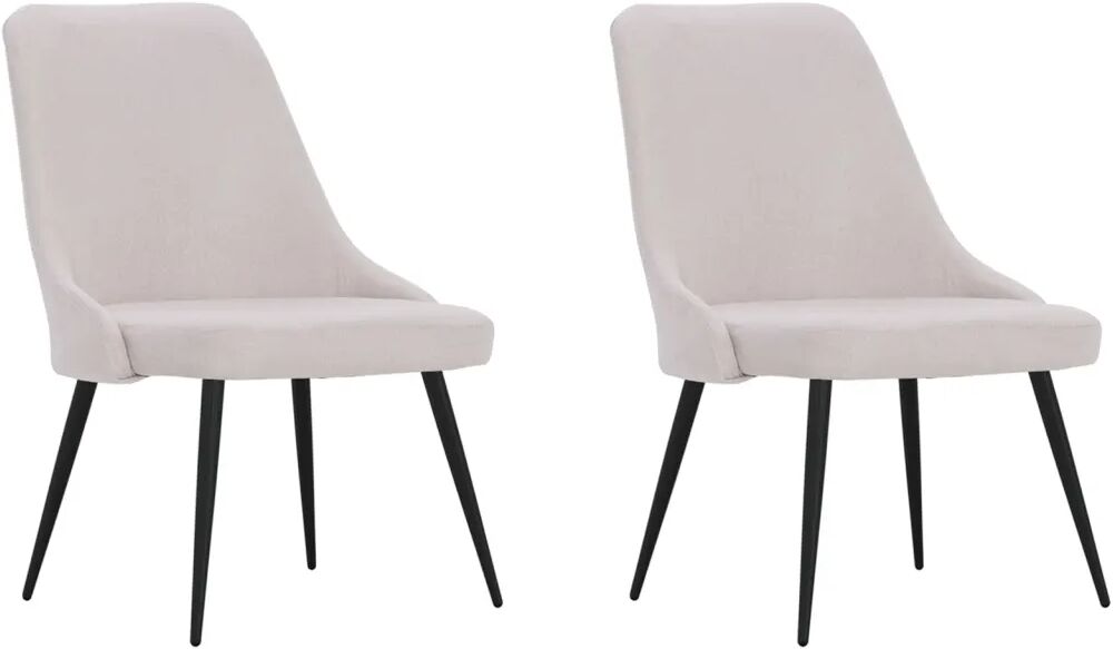 vidaXL Chaises de salle à manger 2 pcs Crème Tissu