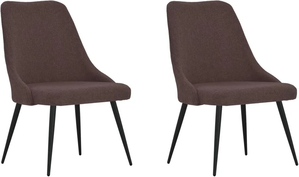 vidaXL Chaises de salle à manger 2 pcs Marron foncé Tissu