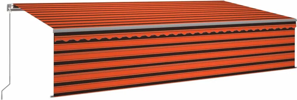 vidaXL Auvent manuel rétractable avec store 6x3 m Orange et marron