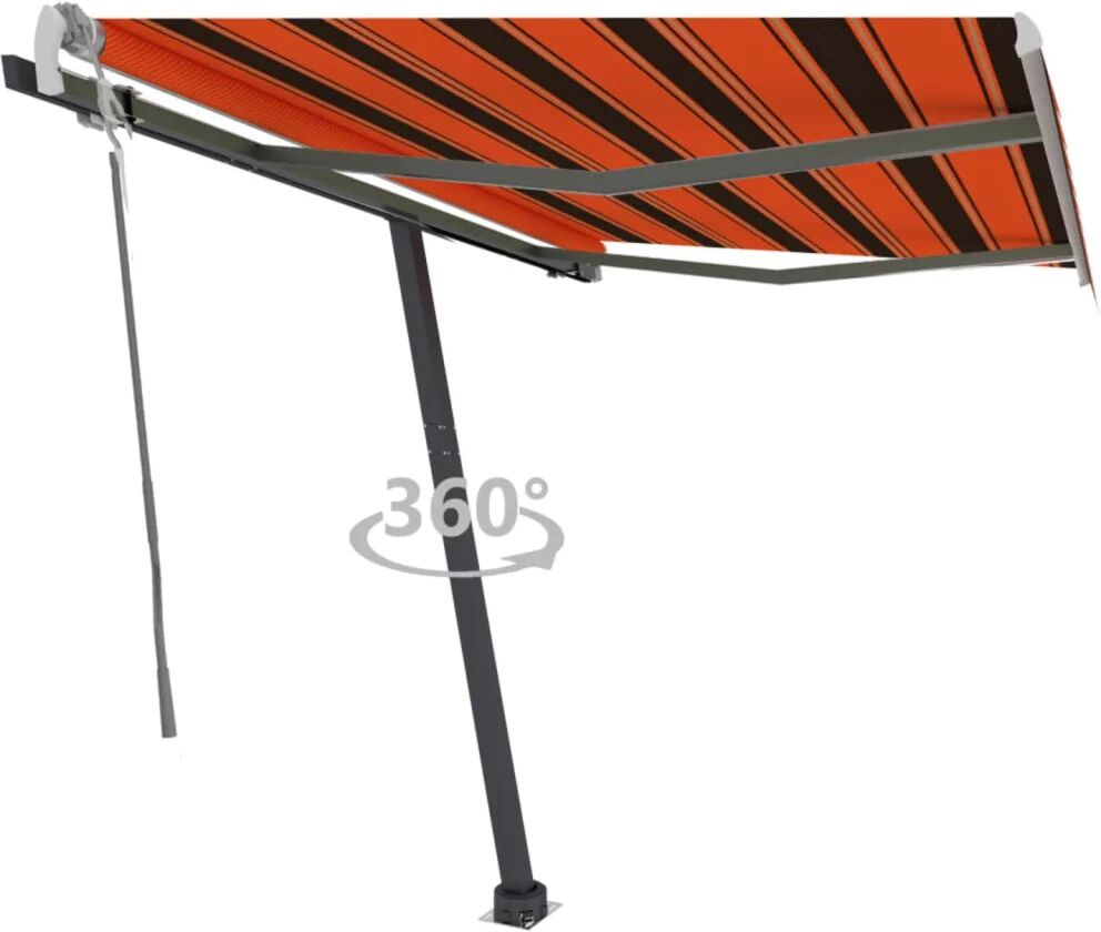 vidaXL Auvent manuel rétractable sur pied 350x250 cm Orange et marron