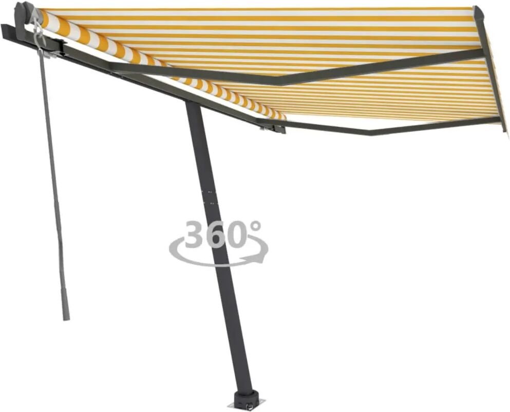 vidaXL Auvent automatique sur pied 350x250 cm Jaune/Blanc