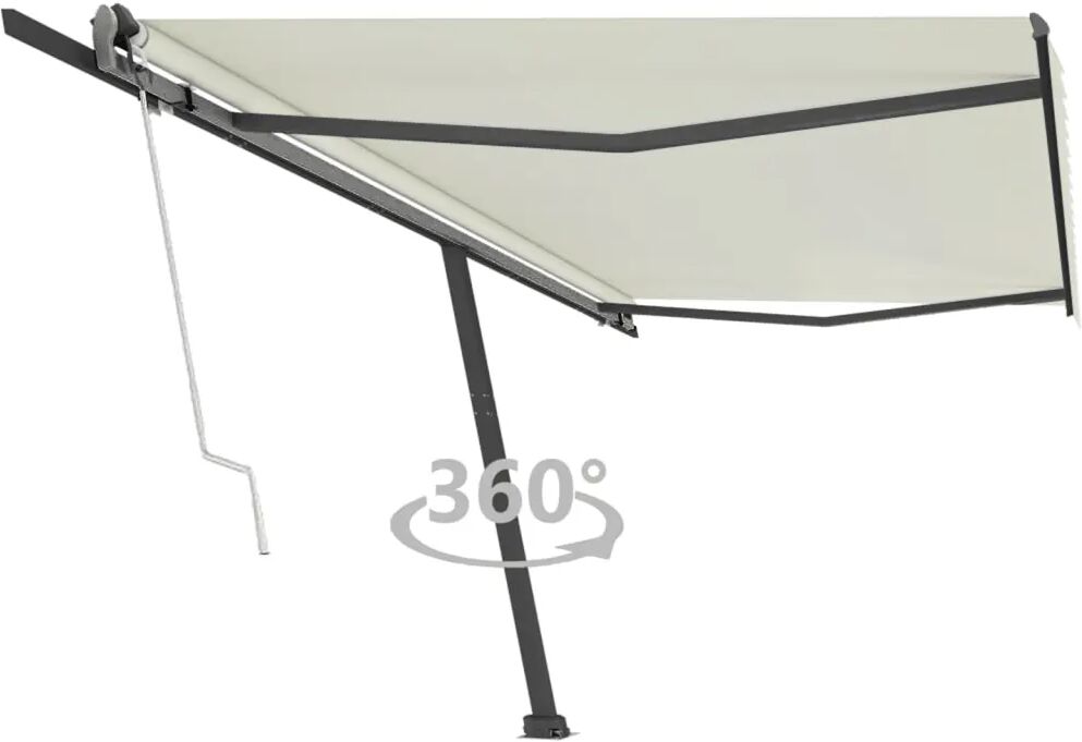 vidaXL Auvent automatique sur pied 500x300 cm Crème