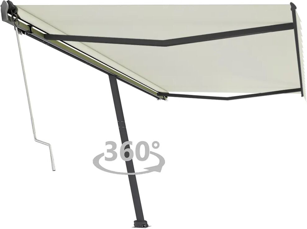 vidaXL Auvent automatique sur pied 500x350 cm Crème