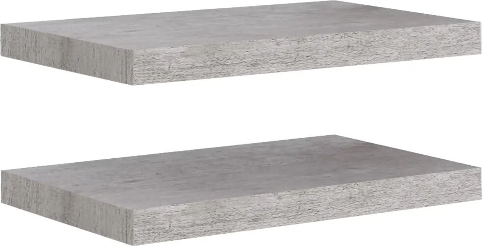 vidaXL Étagères murales flottantes 2 pcs Gris béton 50x23x3,8 cm MDF