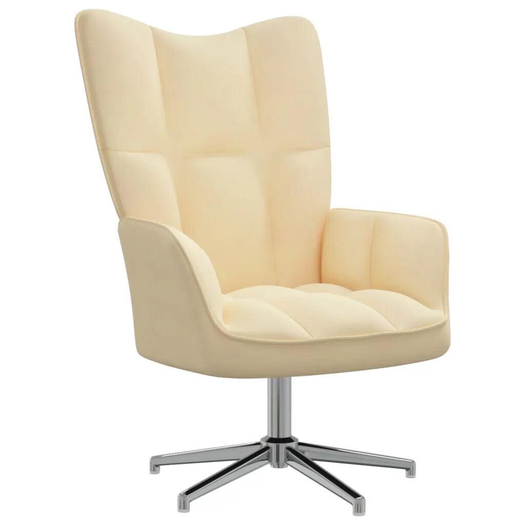 vidaXL Chaise de relaxation Blanc crème Velours