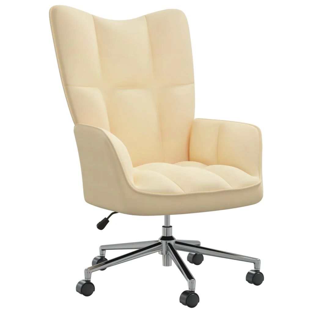 vidaXL Chaise de relaxation Blanc crème Velours