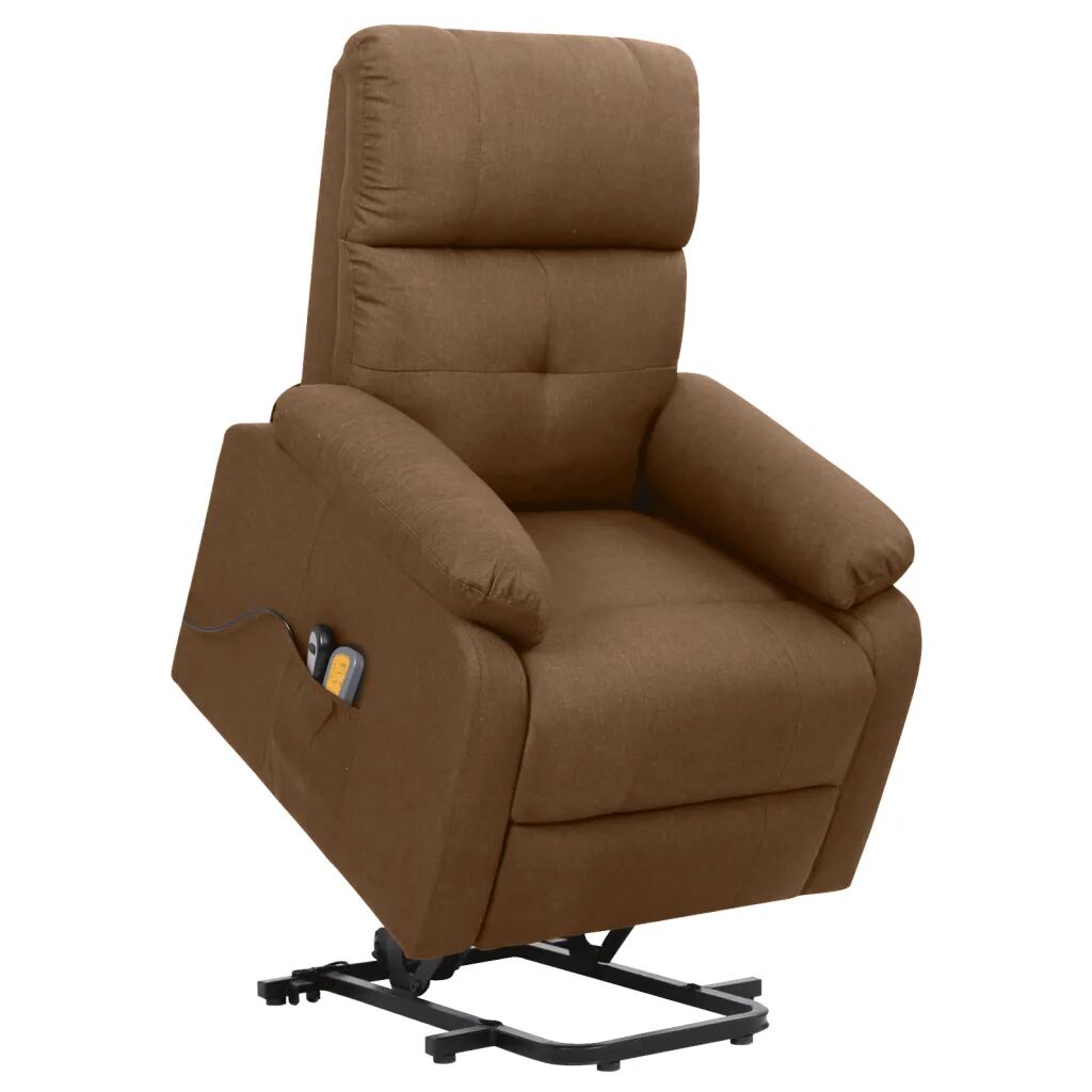 vidaXL Fauteuil de massage inclinable Marron Tissu