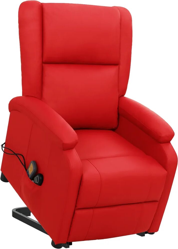 vidaXL Fauteuil inclinable de massage Rouge Similicuir