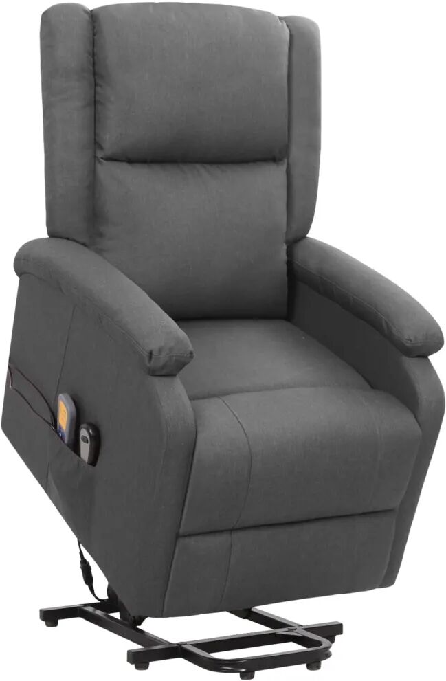 vidaXL Fauteuil de massage inclinable Gris foncé Tissu