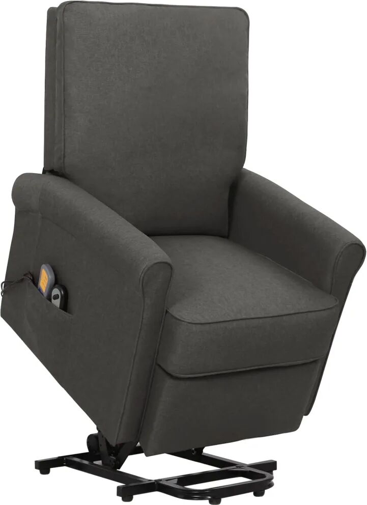 vidaXL Fauteuil de massage inclinable Gris foncé Tissu