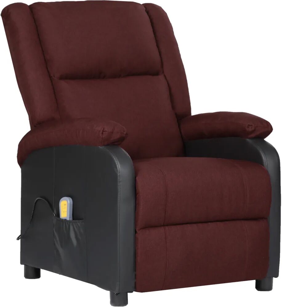 vidaXL Fauteuil de massage inclinable Violet Similicuir et tissu