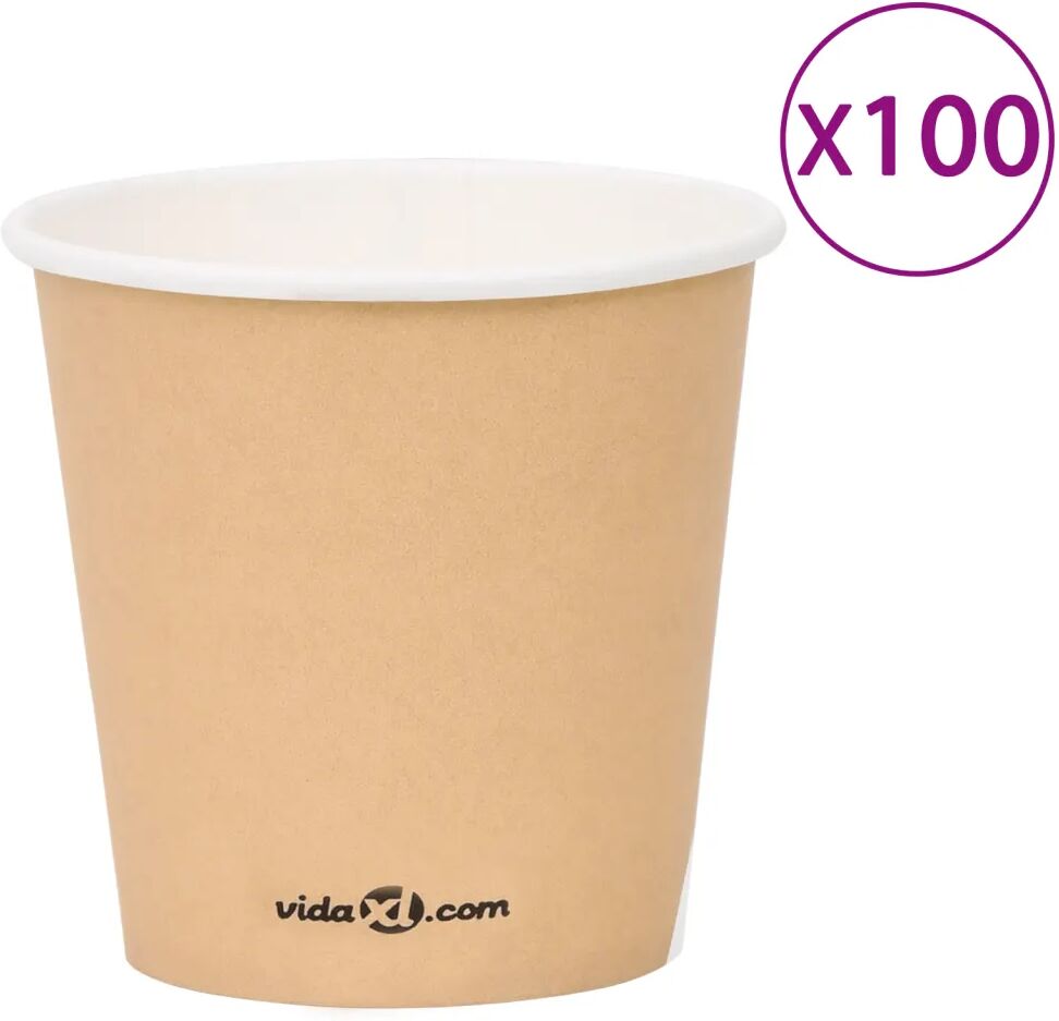 vidaXL Tasses à café en papier 120 ml 100 pcs Marron