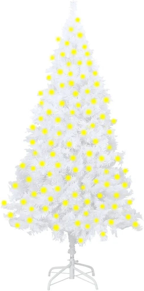 vidaXL Arbre de Noël artificiel avec LED branches épaisses Blanc 210cm