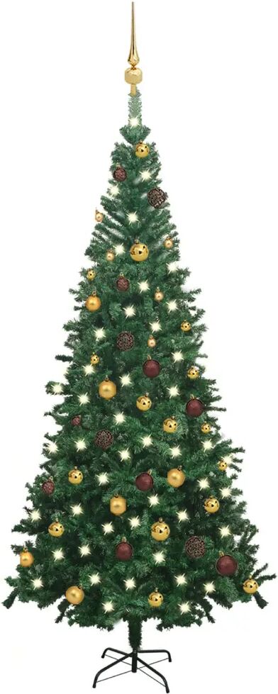 vidaXL Arbre de Noël artificiel avec LED et boules L 240 cm Vert