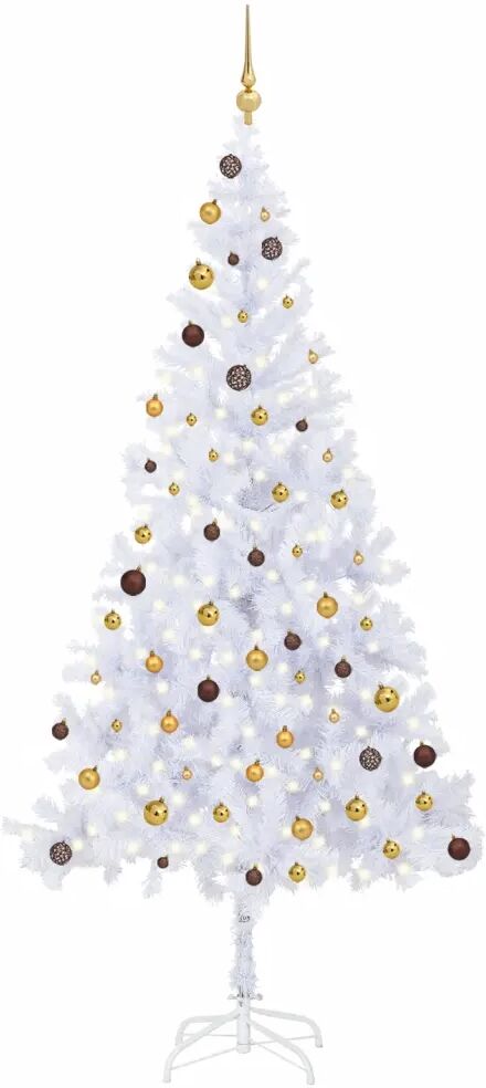 vidaXL Arbre de Noël artificiel avec LED et boules 210 cm 910 branches