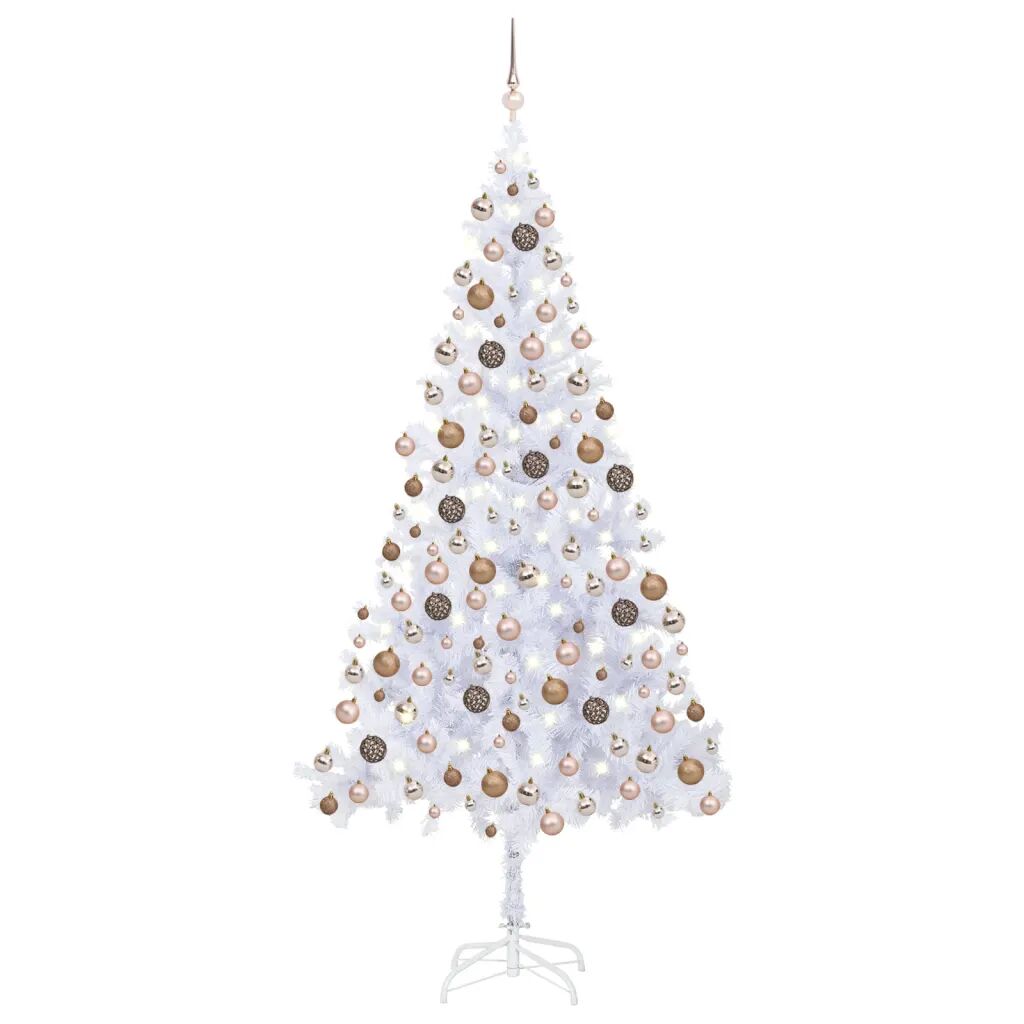 vidaXL Arbre de Noël artificiel avec LED et boules 210 cm 910 branches