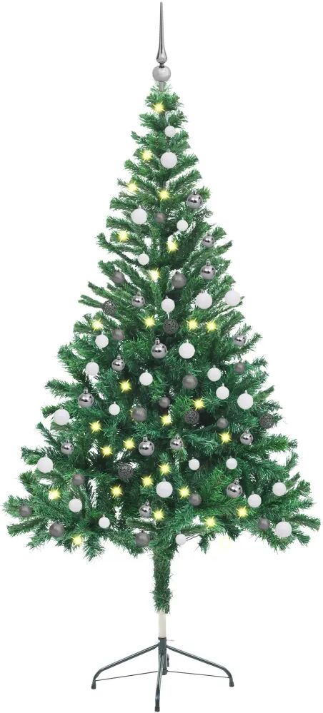 vidaXL Arbre de Noël artificiel avec LED et boules 150 cm 380 branches