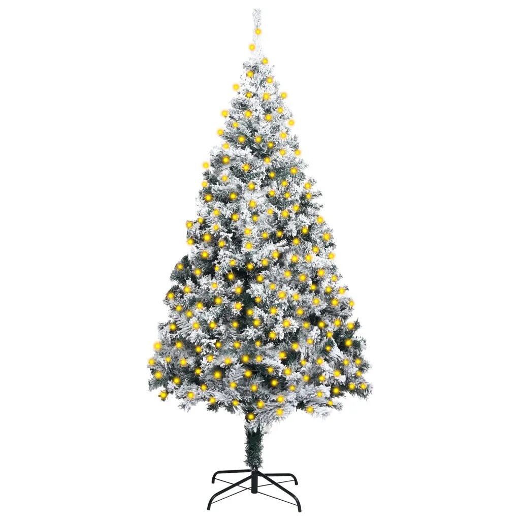 vidaXL Sapin de Noël artificiel LED et flocons de neige Vert 400 cm