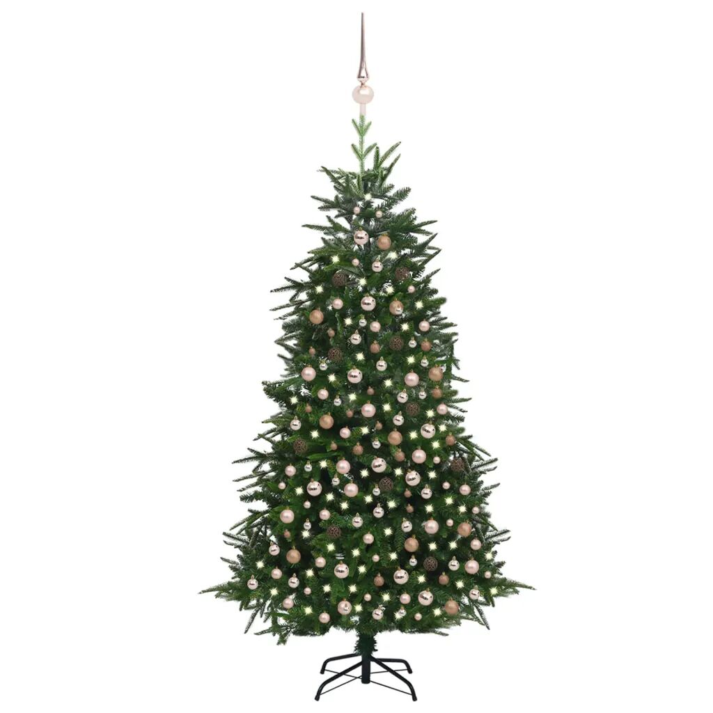 vidaXL Arbre de Noël artificiel avec LED et boules Vert 210 cm PVC PE