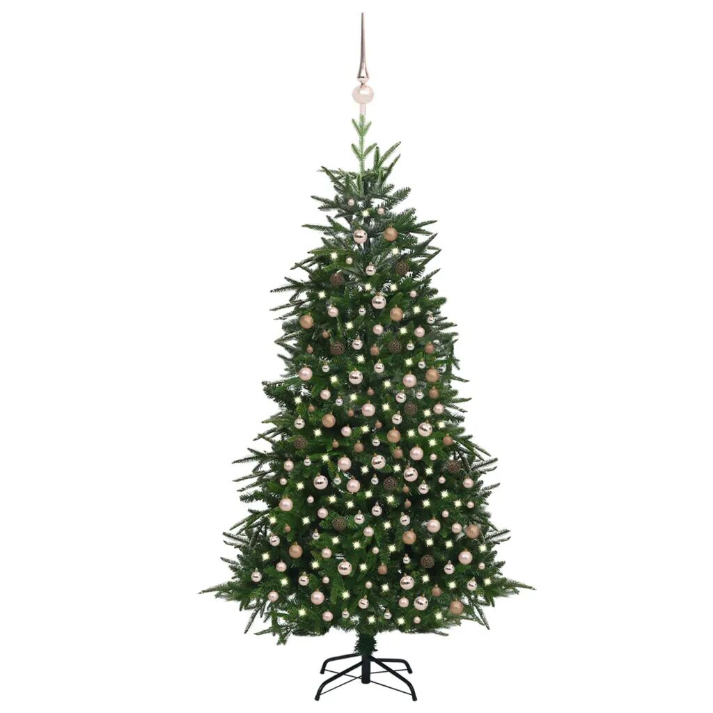 vidaXL Arbre de Noël artificiel avec LED et boules Vert 240 cm PVC PE