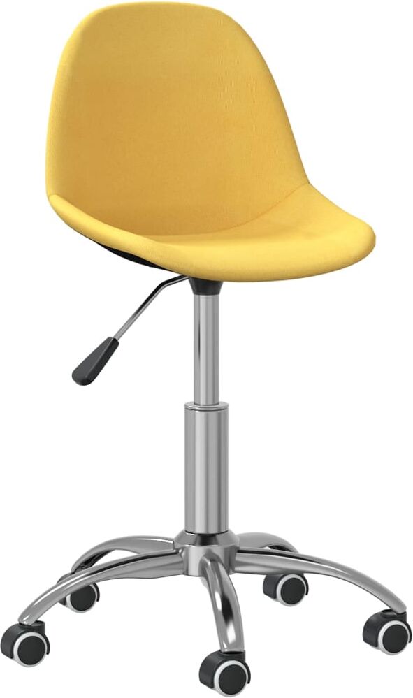 vidaXL Chaise pivotante de bureau Jaune moutarde Tissu