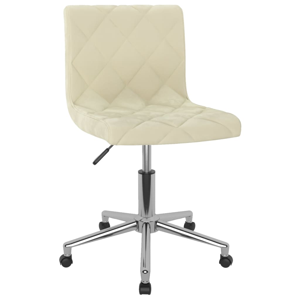 vidaXL Chaise pivotante de bureau Crème Velours