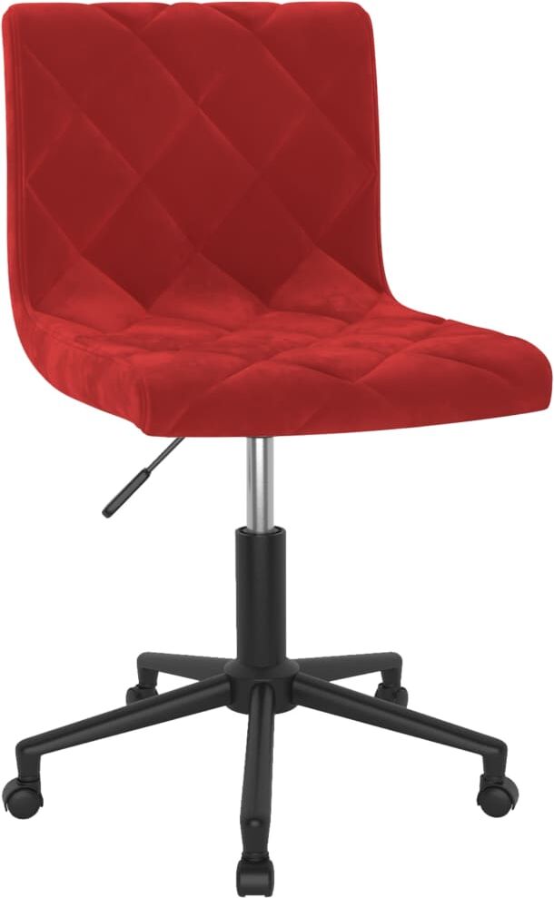 vidaXL Chaise pivotante de bureau Rouge bordeaux Velours