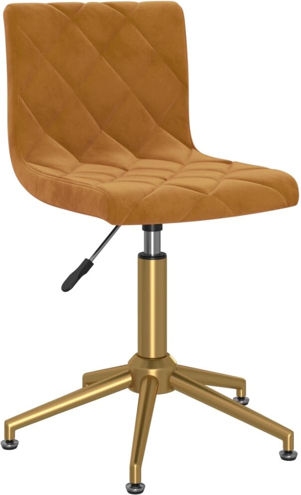 vidaXL Chaise pivotante de bureau Marron Velours