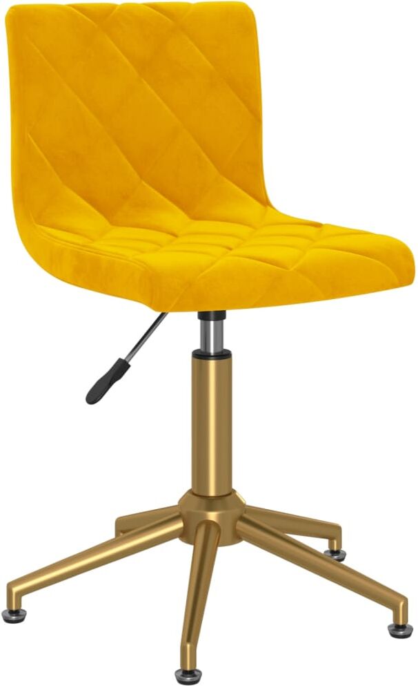 vidaXL Chaise pivotante de bureau Jaune moutarde Velours