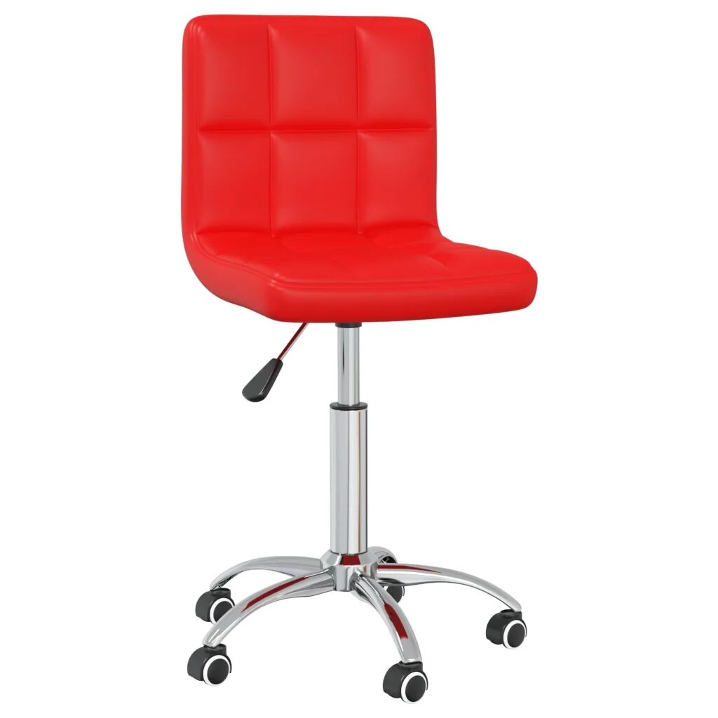 vidaXL Chaise de bureau pivotante Rouge Similicuir