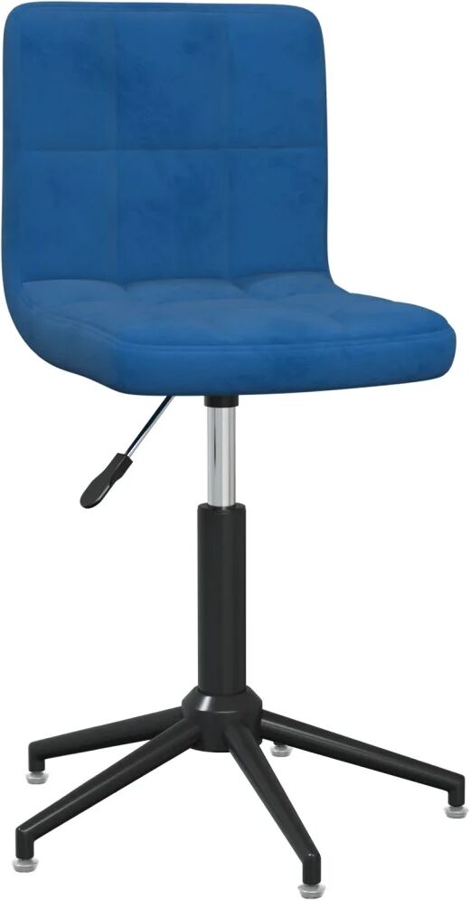 vidaXL Chaise pivotante de bureau Bleu Velours