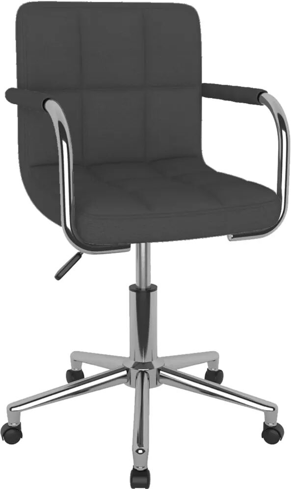 vidaXL Chaise pivotante de bureau Gris foncé Tissu