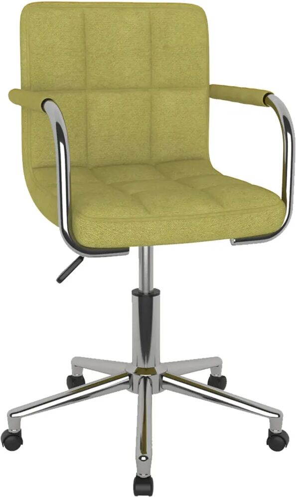 vidaXL Chaise pivotante de bureau Vert Tissu