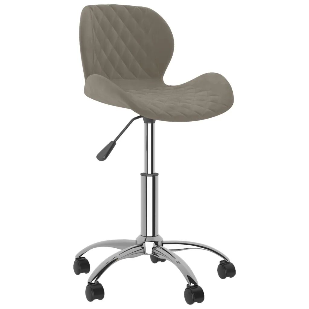 vidaXL Chaise pivotante de salle à manger Gris clair Velours