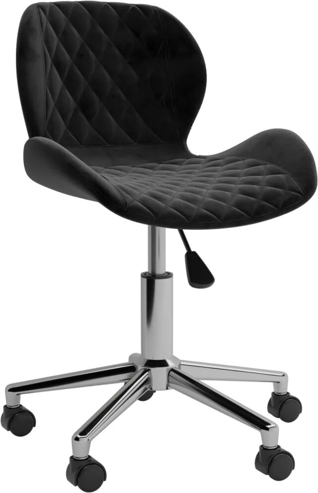 vidaXL Chaise pivotante de salle à manger Noir Velours