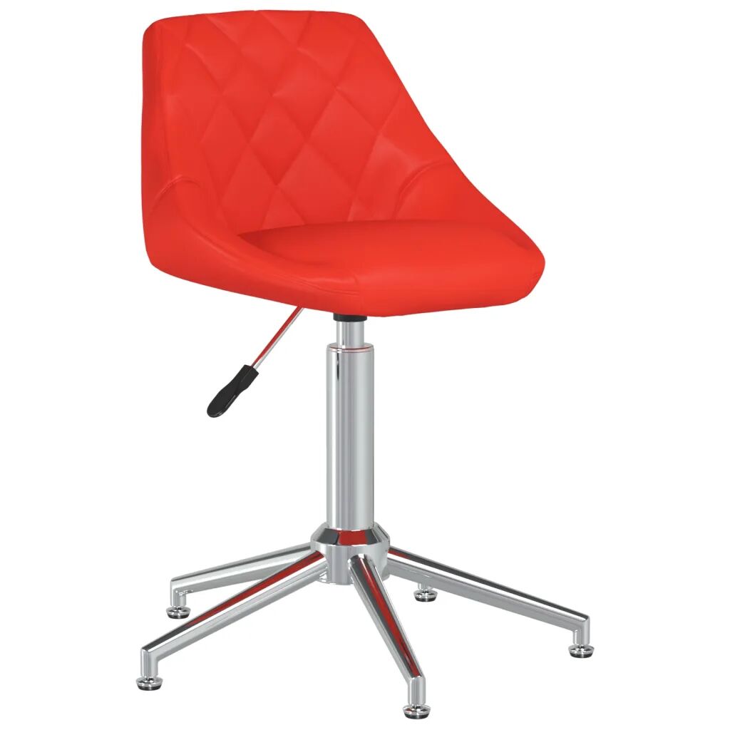 vidaXL Chaise pivotante de bureau Rouge Similicuir