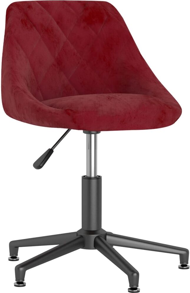 vidaXL Chaise pivotante de bureau Rouge bordeaux Velours