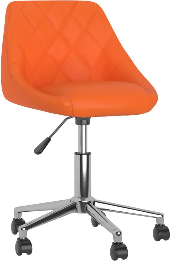 vidaXL Chaise pivotante de bureau Orange Similicuir