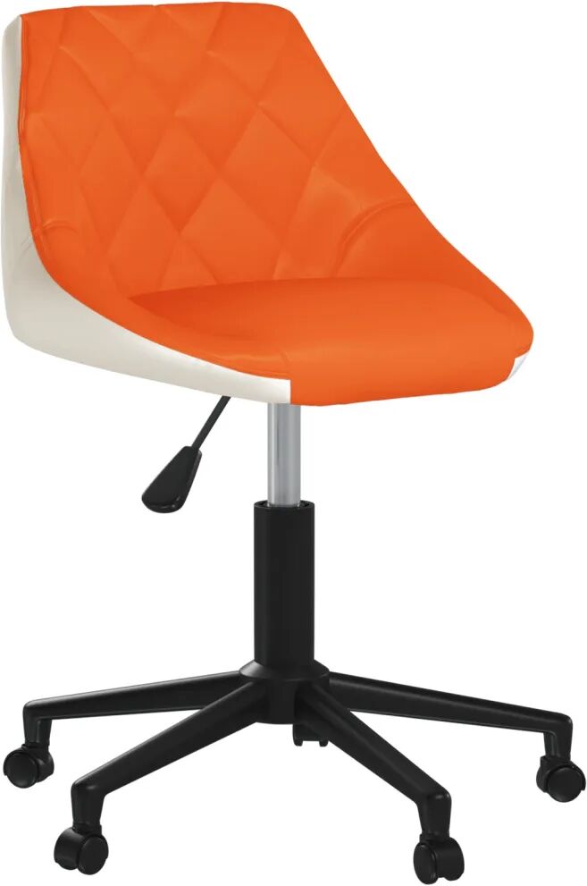 vidaXL Chaise de bureau pivotante Orange et blanc Similicuir