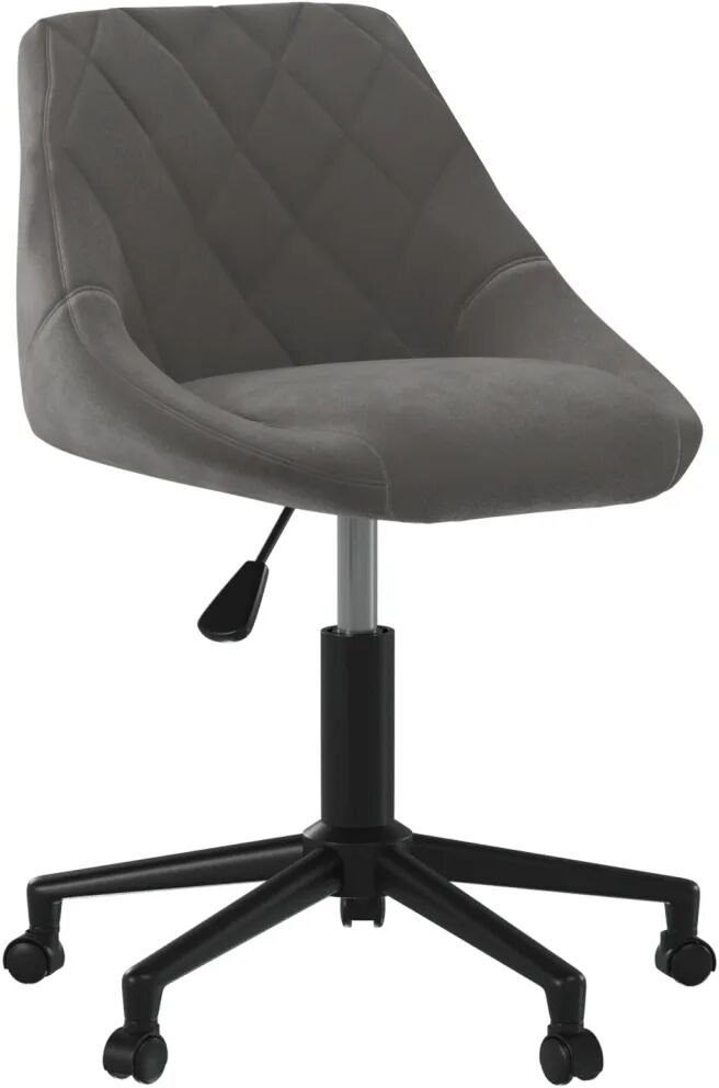 vidaXL Chaise pivotante de bureau Gris foncé Velours