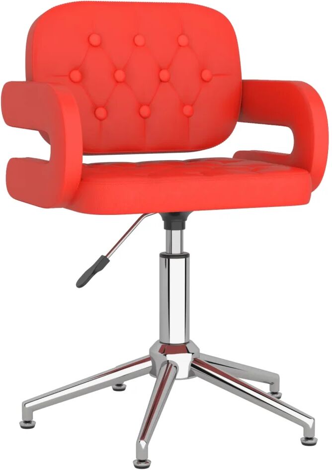 vidaXL Chaise pivotante de salle à manger Rouge Similicuir