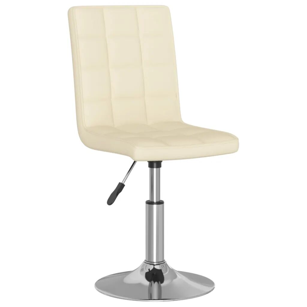 vidaXL Chaise pivotante de salle à manger Crème Tissu