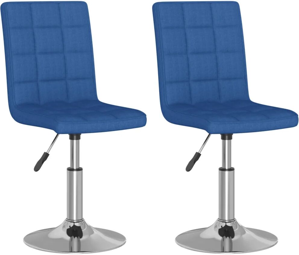 vidaXL Chaises pivotantes de salle à manger 2 pcs Bleu Tissu